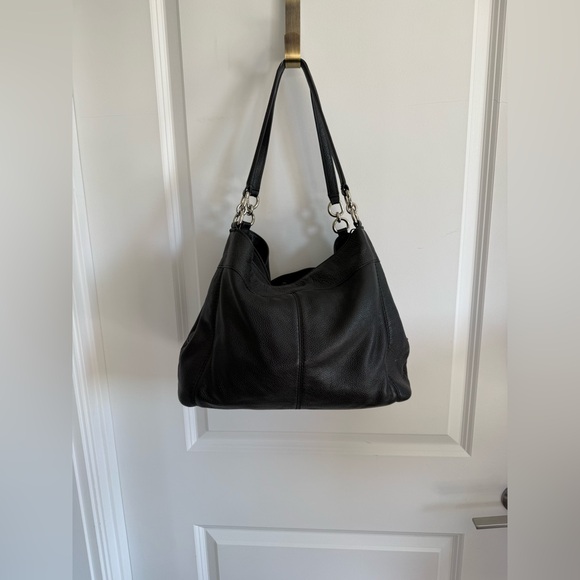 Coach Black Leather Shoulder Bag with Silver Hardware - Picture 2 of 12